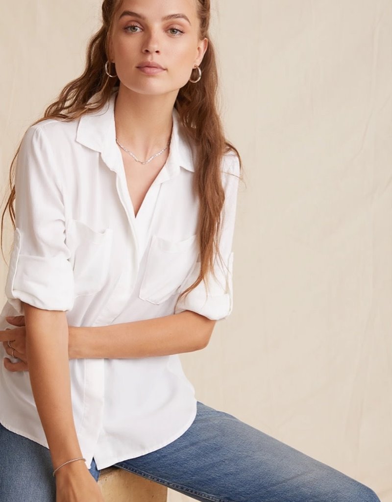 Bella Dahl split back button down white