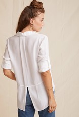 Bella Dahl split back button down white