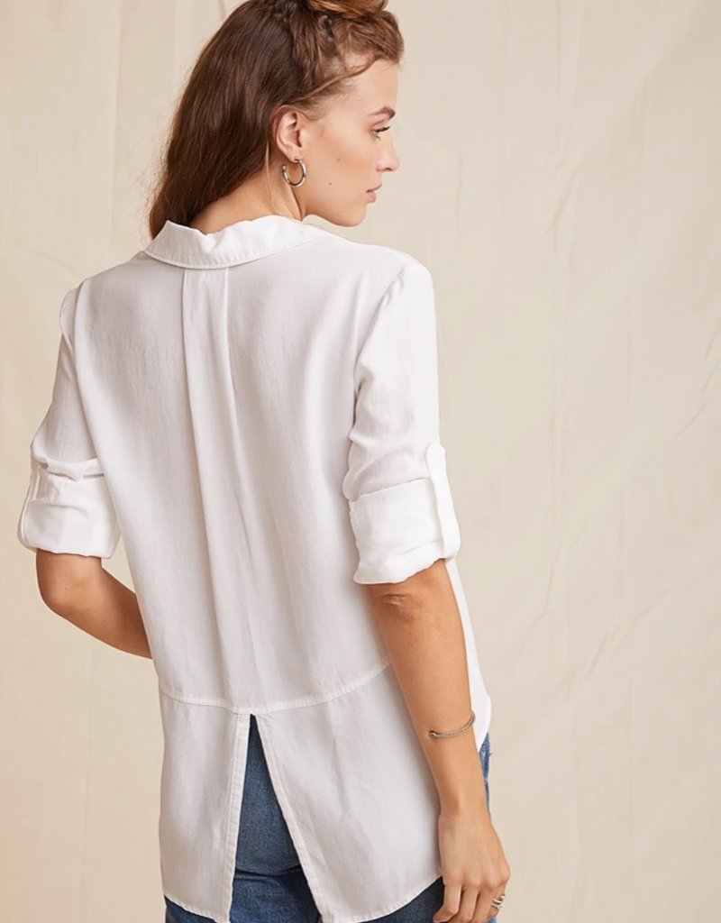 Bella Dahl split back button down white