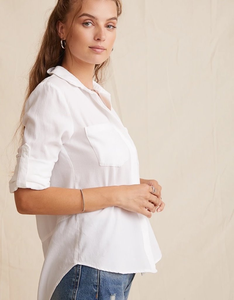 Bella Dahl split back button down white