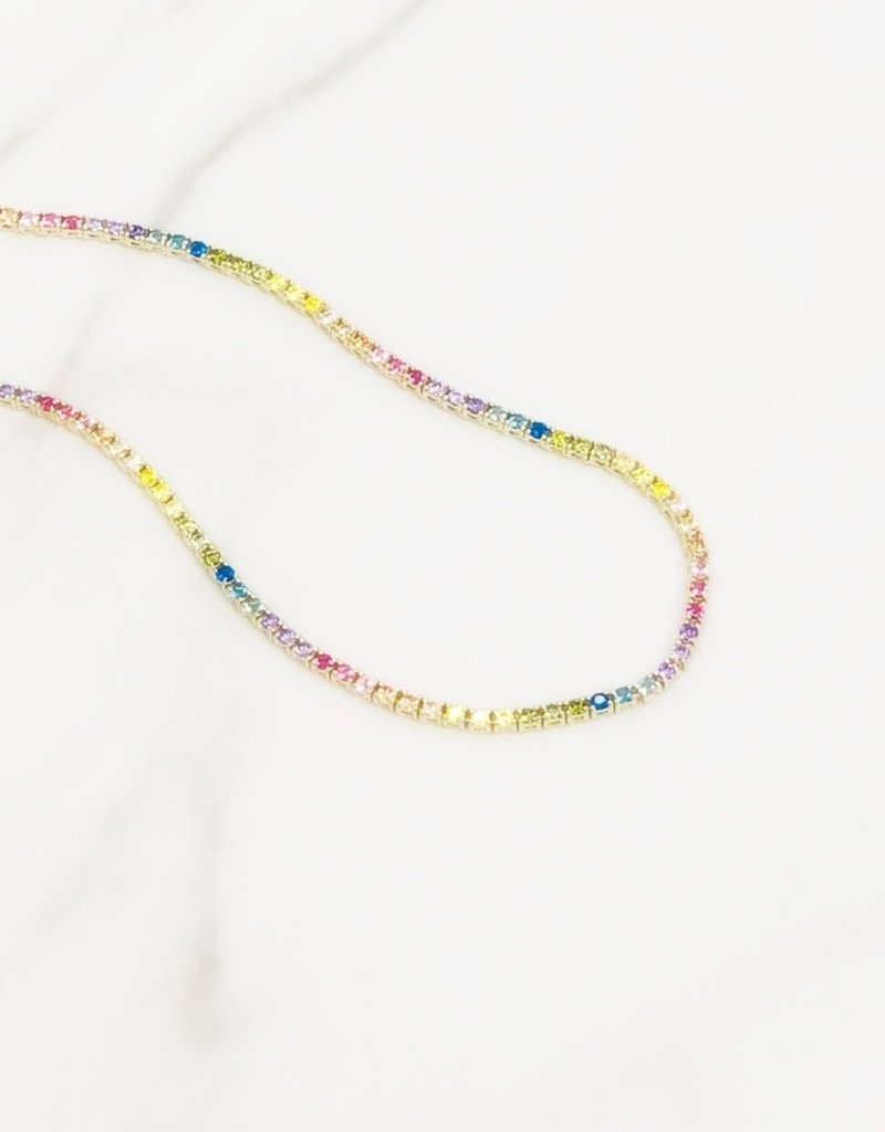 Rainbow Tennis Necklace 16\