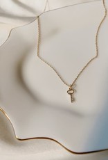mini key necklace 18 inch and pendant - 14k gold filled