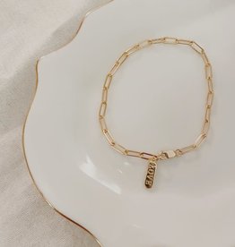 paper clip love bracelet - 14k gold filled