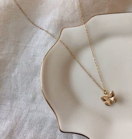 handcrafted butterfly charm necklace - gold filled 14k, 18 inch length