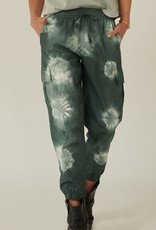 wildflower Tie-Dye Drawstring Cargo Jogger Pants