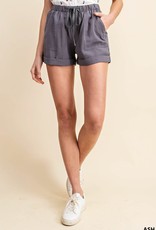 wildflower linen and rayon cuffed shorts