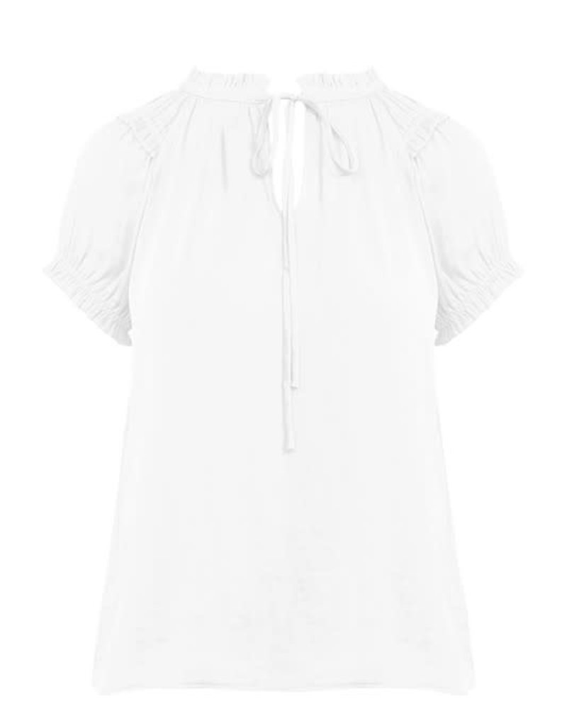 stardust Raglan Sleeve Short Sleeve Blouse with Frill Front