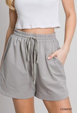 wildflower washed cotton french terry casual shorts