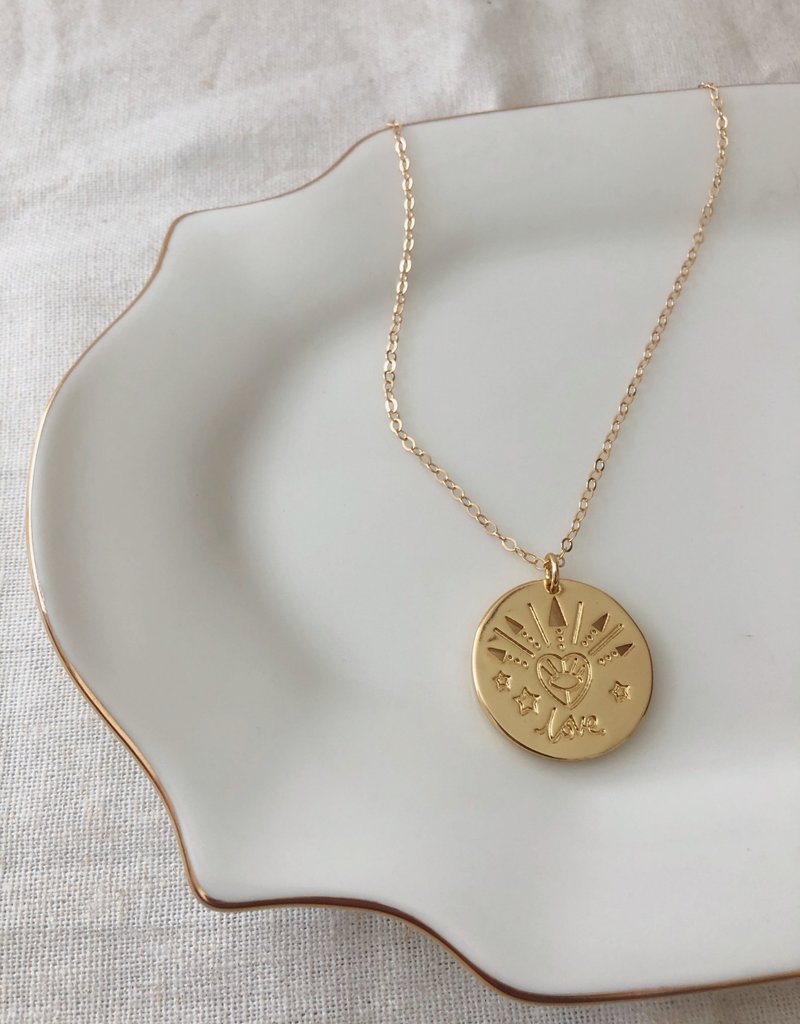 Coin Love Pendant Necklace