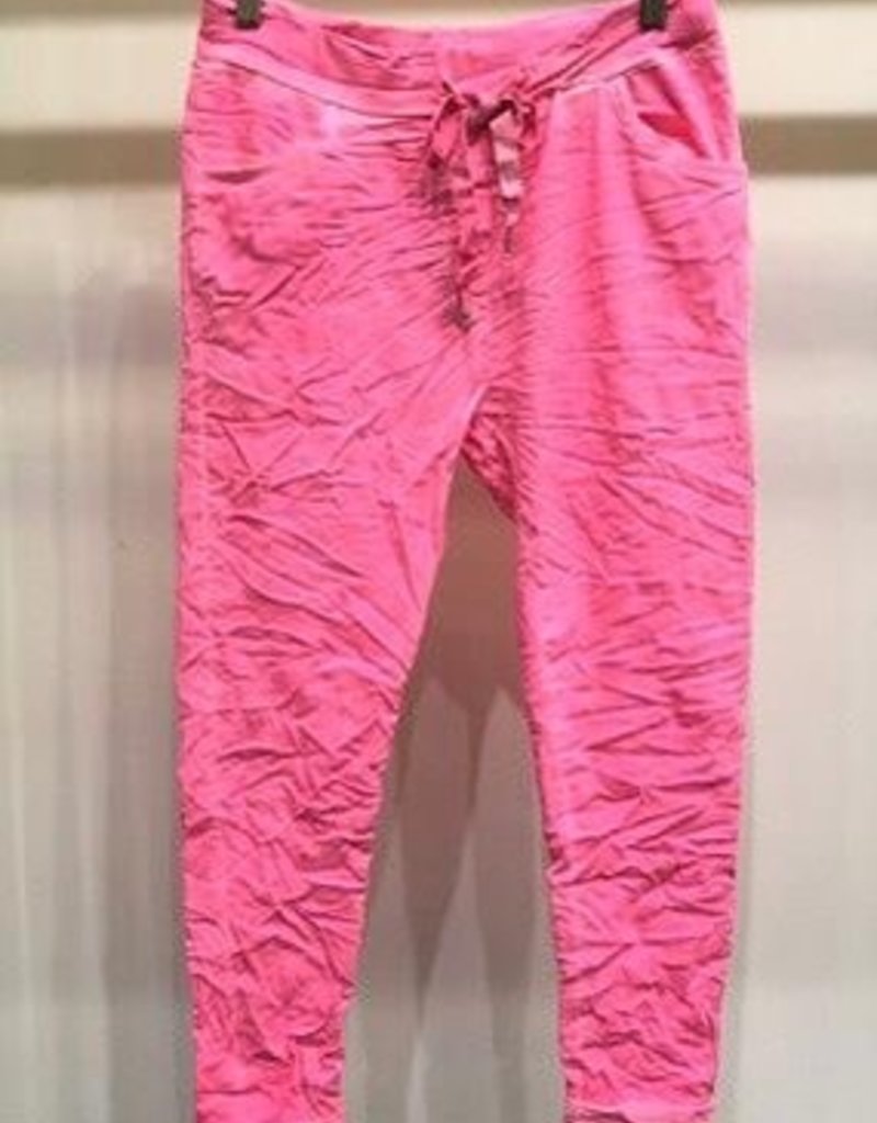 stardust Neon Pink Crinkle Jogger
