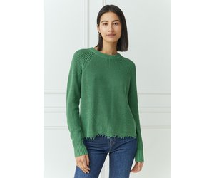 Distressed Scallop Shaker Cotton Knit 
