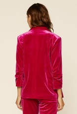 stardust Riley Velvet Blazer With Bunched Sleeves & Button Detail