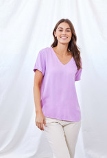 Bella Dahl v neck tee orchid blush