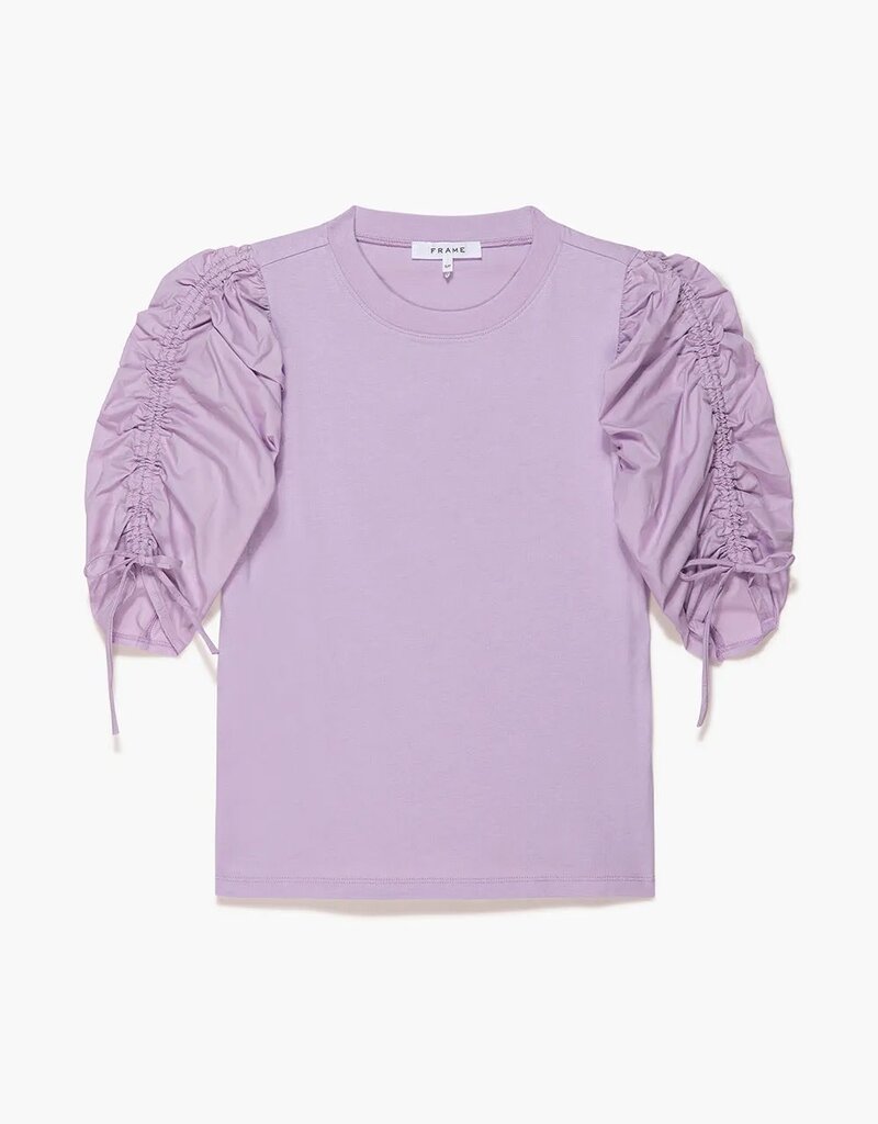 Frame Ruched Tie Sleeve Tee