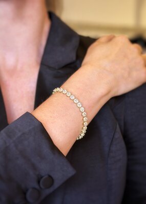 Diamond Studded Bracelet S-L-S - Gold