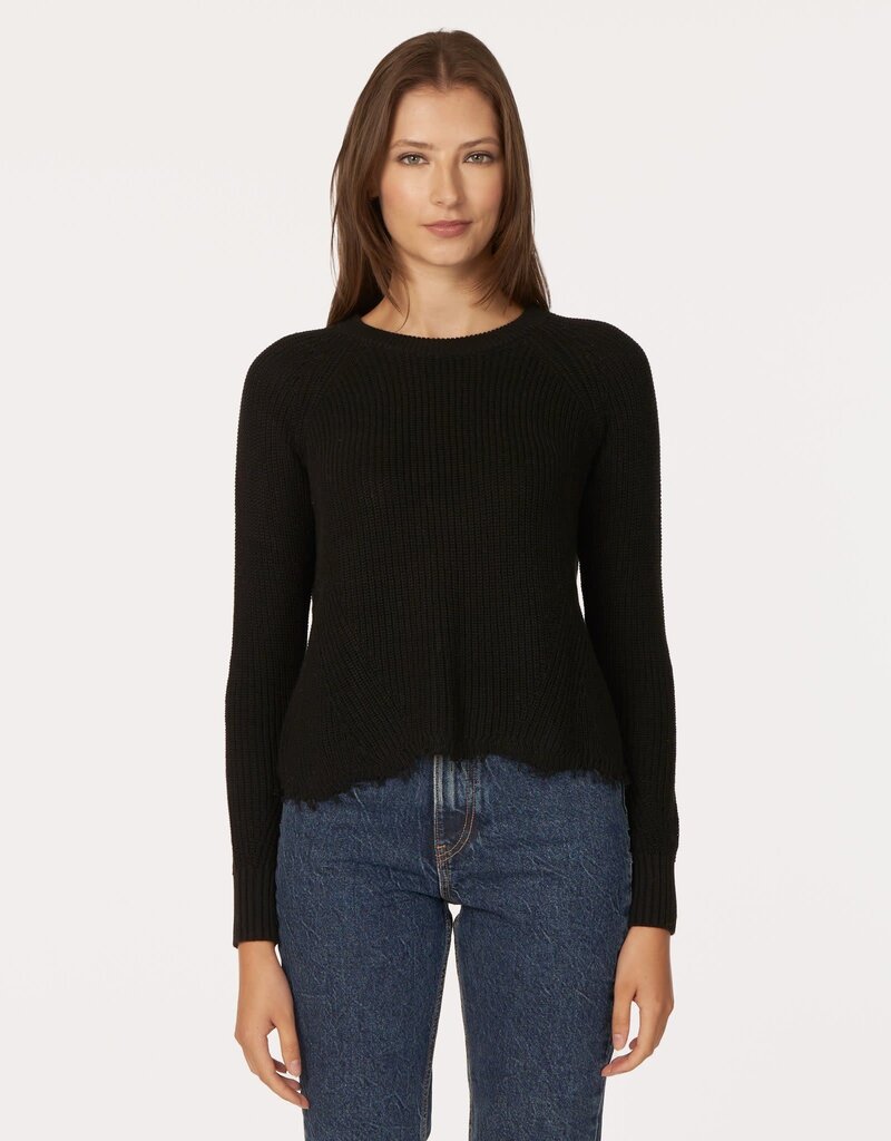 Autumn Cashmere Distressed Scallop Cotton Knit