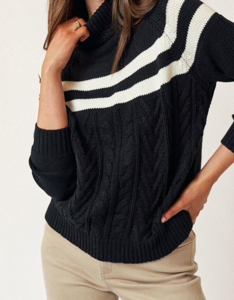 Scout London Stripe Cable Knit Sweater