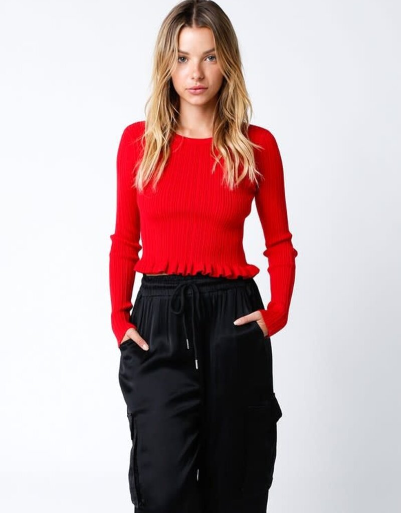 Scout Sonia Ribbed & Ruffled Top