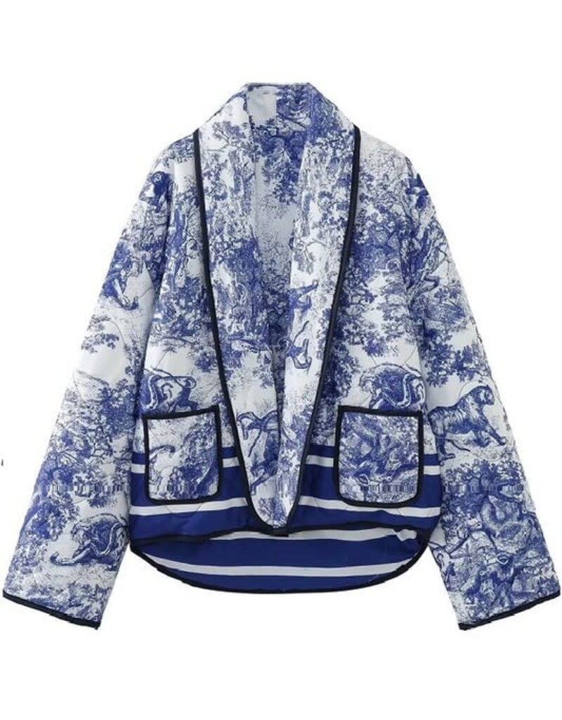 Scout Sarah Toile Quilted Shawl Collar Coat