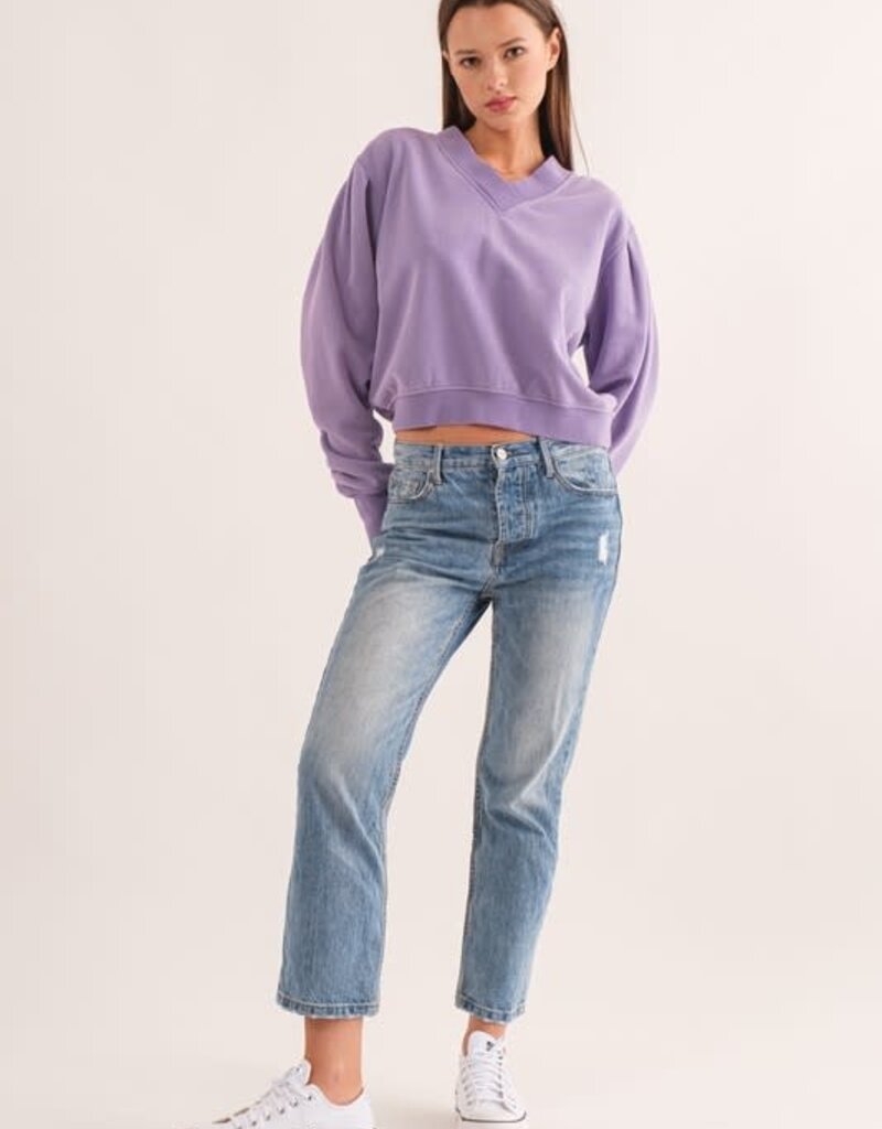 Scout Talia V Neck Washed Sweatshirt