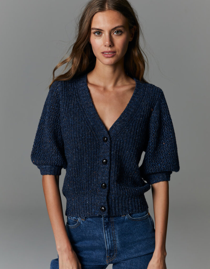 100% Cashmere Rib-Knit Cardigan