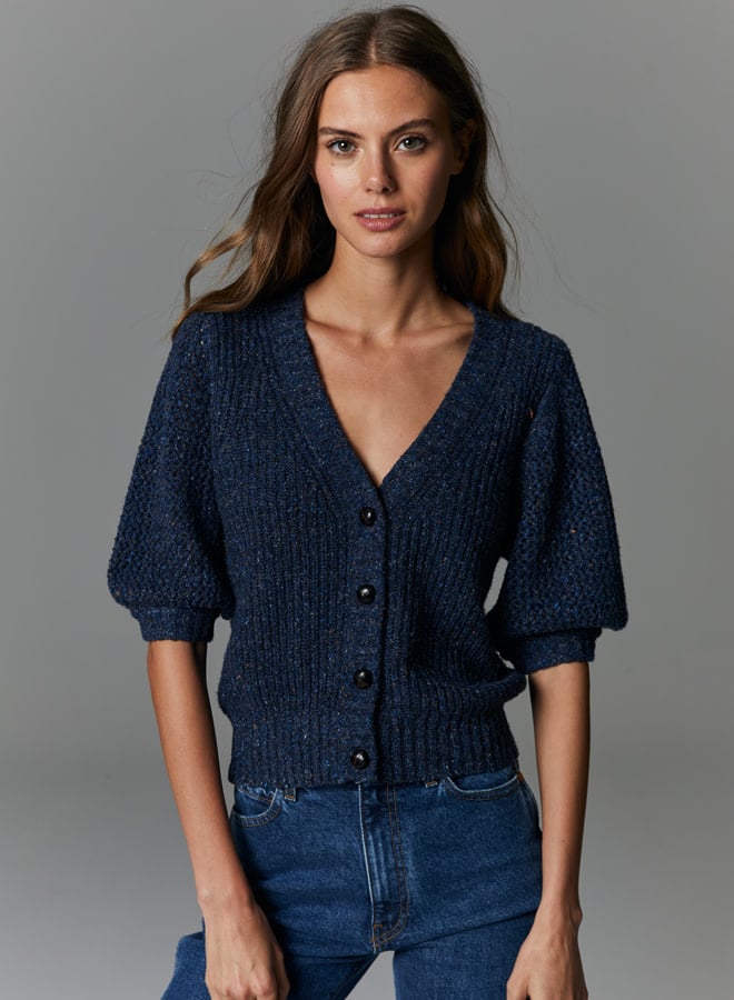 Autumn Cashmere Puff Sleeve Cardigan