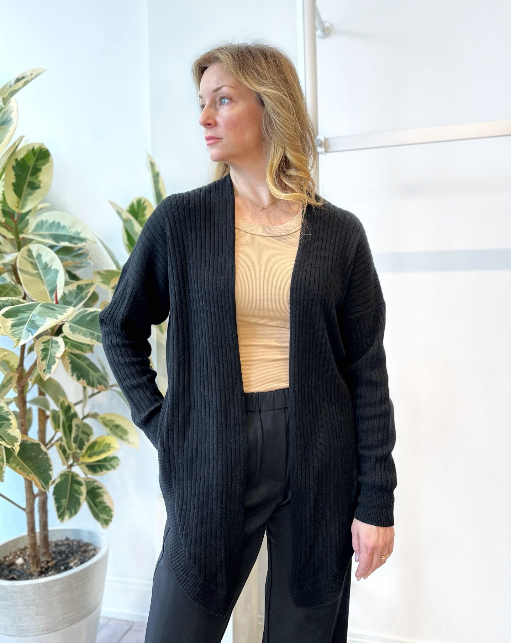 Sandy Tie Front Rib Cardigan Wish List YYZ