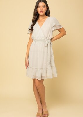 Scout Paula Surplice Wrap Ruffle Slv Dress