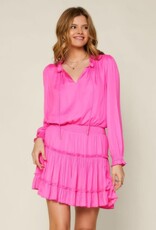 Stardust Claire Long Sleeve Ruffle Tiered Mini Dress With Tie