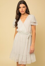 Scout Paula Surplice Wrap Ruffle Slv Dress