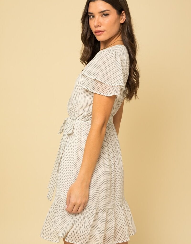 Scout Paula Surplice Wrap Ruffle Slv Dress