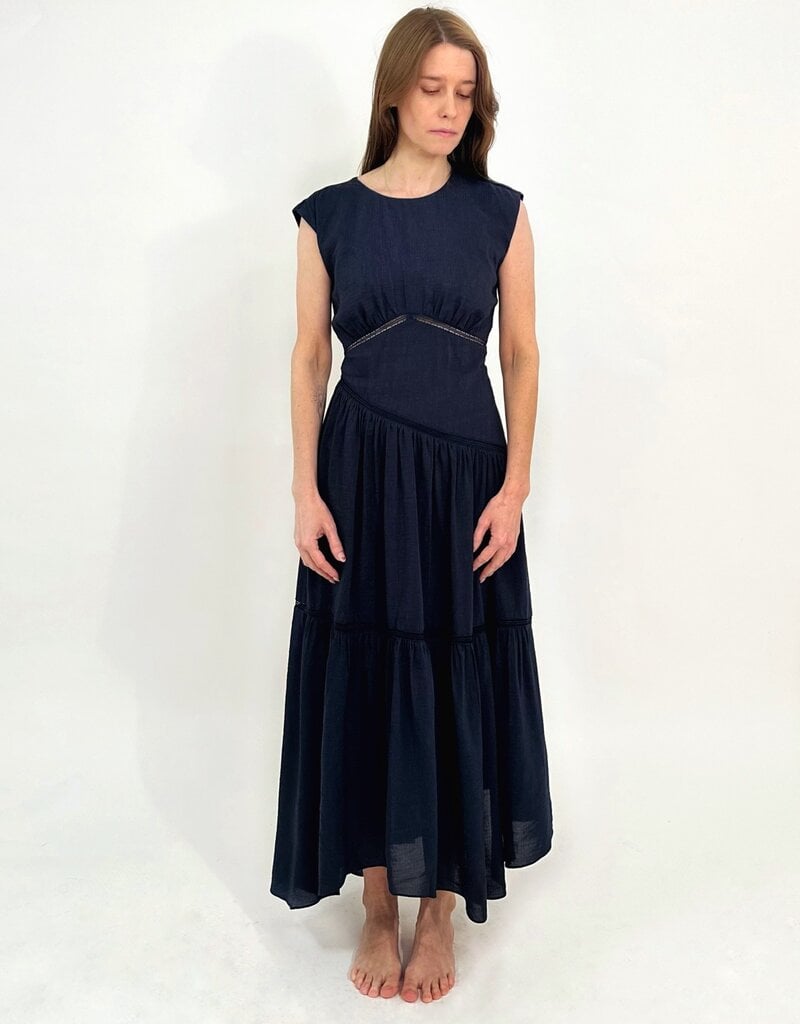 Gathered Seam Lace Inset Dress - Wish List YYZ