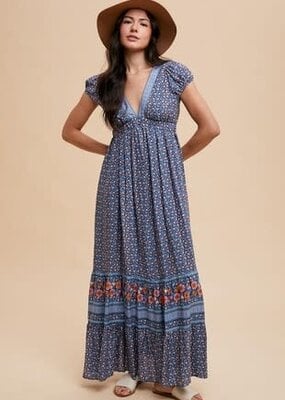 Scout Rose Maxi Dress with Border Print