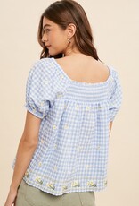 Scout Annette Gingham Smocked Blouse