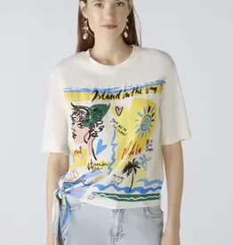 Oui Island in the Sun Graphic Blouse