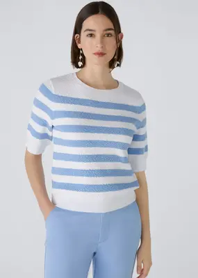 Oui Laura S/S Striped Pullover