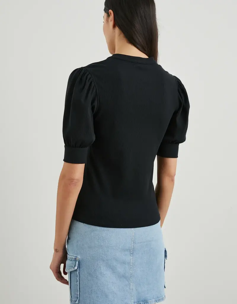 Rails Jewel Ribbed Puff Sleeve Tee