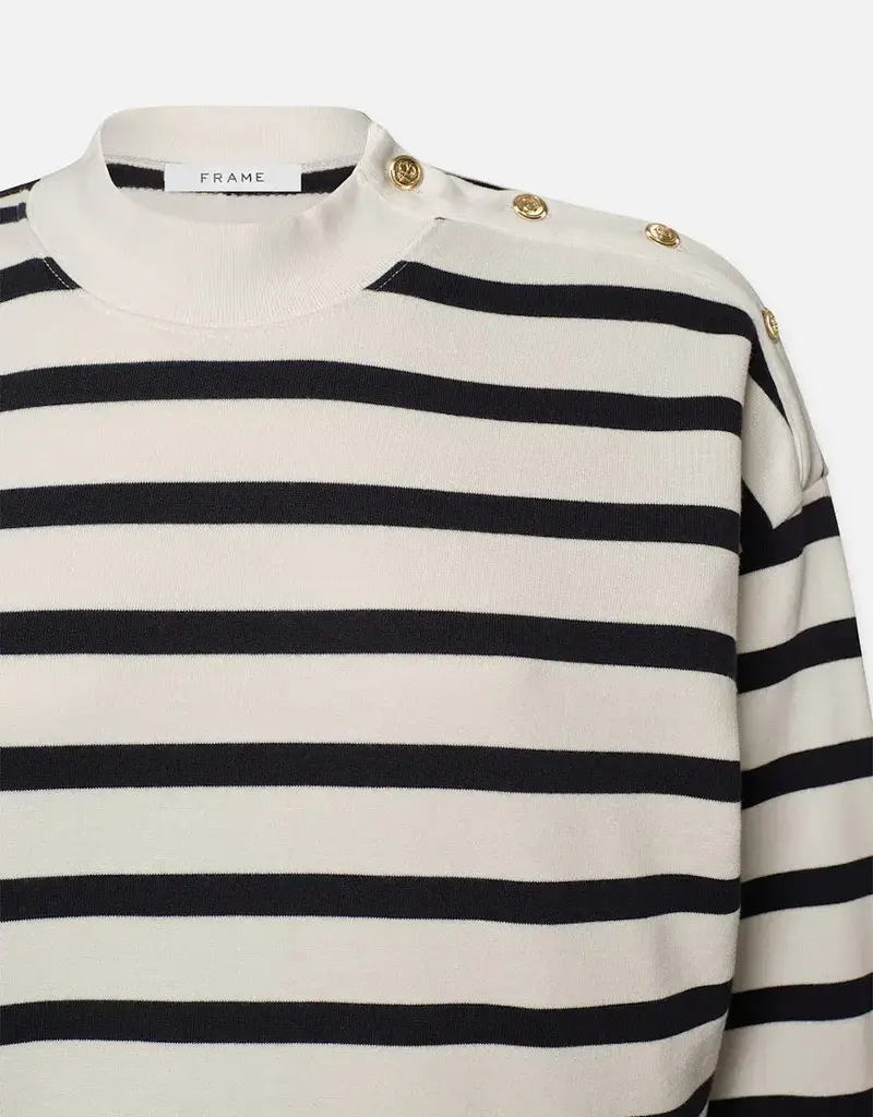 Frame Button Detail Sweatshirt