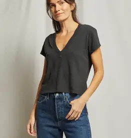 Perfect White Tee Recycled V Neck Tee - vintage black