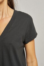Perfect White Tee Recycled V Neck Tee - vintage black