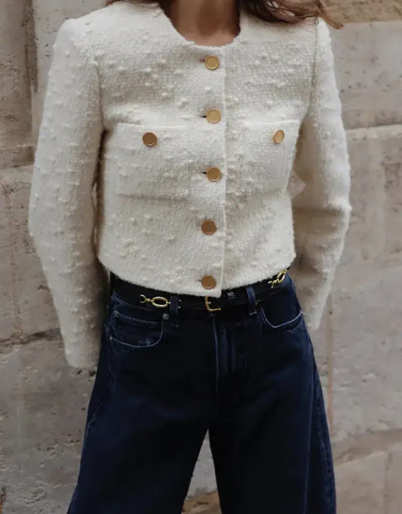Frame Cropped Button Jacket