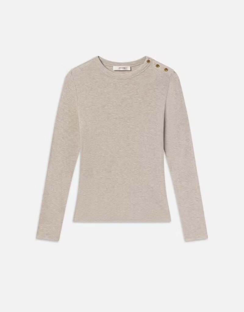 Frame L/S Rib Button Crew