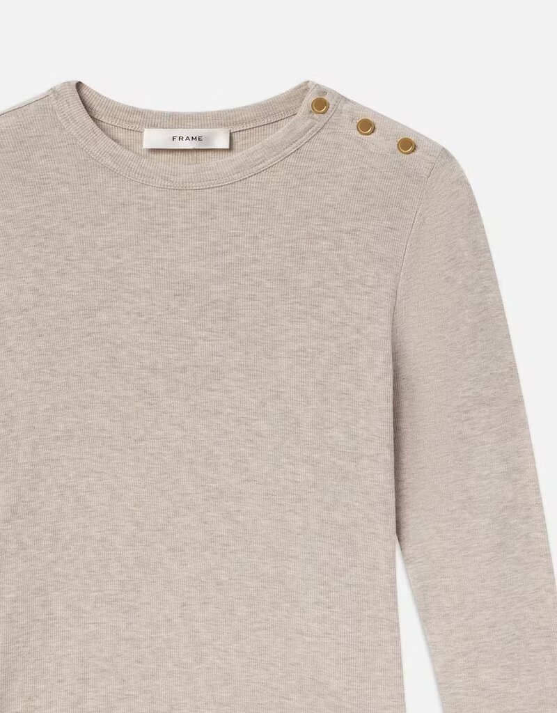 Frame L/S Rib Button Crew
