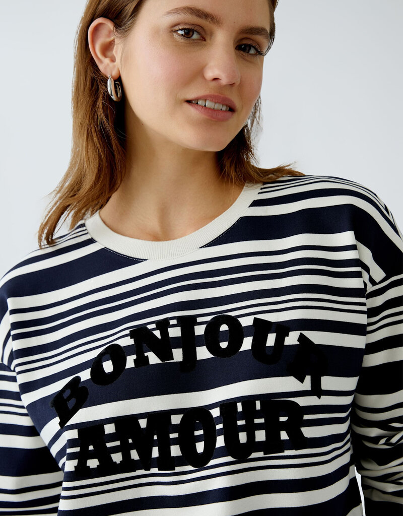 Oui Bonjour Amour Print Sweatshirt