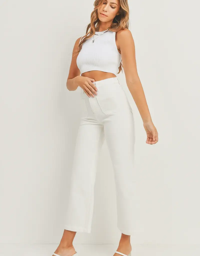 Just Black Denim Patch Pocket Wide Leg Denim