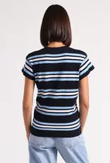 Minnie Rose Multi Stripe Cap Sleeve Tee