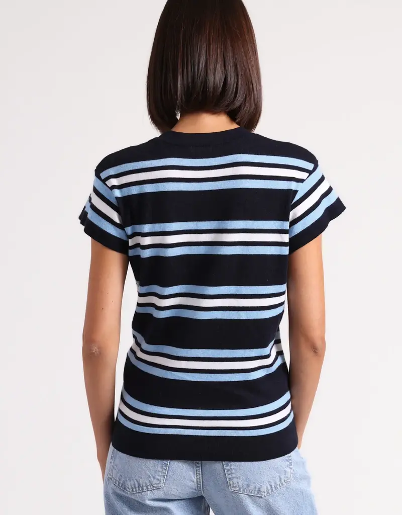 Minnie Rose Multi Stripe Cap Sleeve Tee