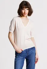 Minnie Rose V Neck Tee with Tipping