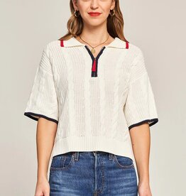 Princess Goes Hollywood Short Sleeved Sweater with Polo Collar