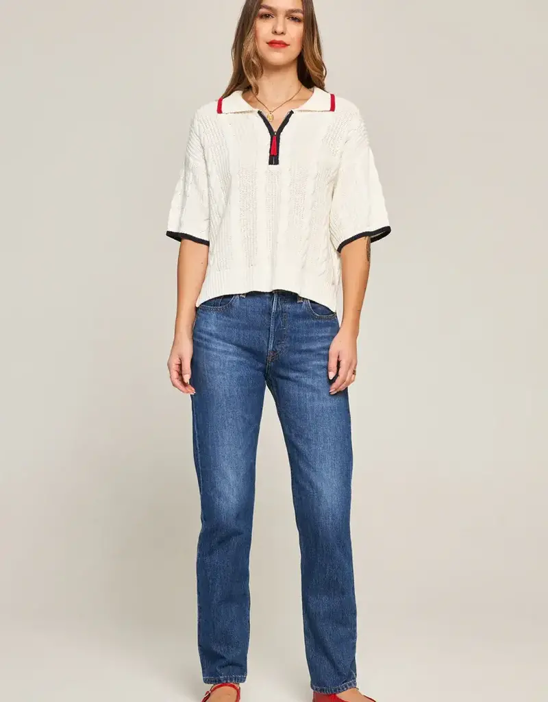 Princess Goes Hollywood Short Sleeved Sweater with Polo Collar